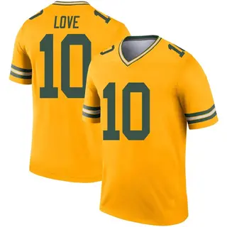 Green Bay Packers Youth Jordan Love Legend Inverted Jersey - Gold