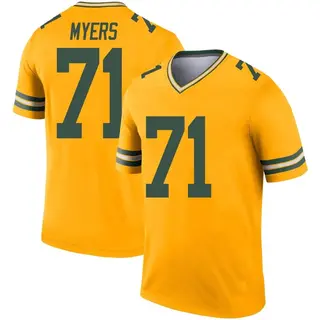 Green Bay Packers Youth Josh Myers Legend Inverted Jersey - Gold