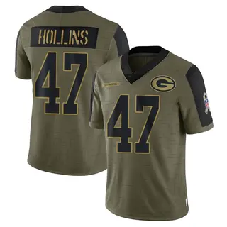 Green Bay Packers Youth Justin Hollins Limited 2021 Salute To Service Jersey - Olive