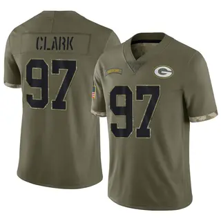 Green Bay Packers Youth Kenny Clark Limited 2022 Salute To Service Jersey - Olive