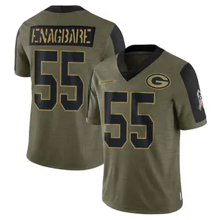 Green Bay Packers Youth Kingsley Enagbare Limited 2021 Salute To Service Jersey - Olive
