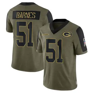 Green Bay Packers Youth Krys Barnes Limited 2021 Salute To Service Jersey - Olive