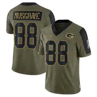 Green Bay Packers Youth Luke Musgrave Limited 2021 Salute To Service Jersey - Olive