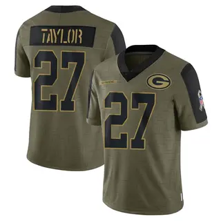 Green Bay Packers Youth Patrick Taylor Limited 2021 Salute To Service Jersey - Olive