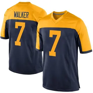 Green Bay Packers Youth Quay Walker Game Alternate Jersey - Navy