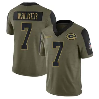 Green Bay Packers Youth Quay Walker Limited 2021 Salute To Service Jersey - Olive