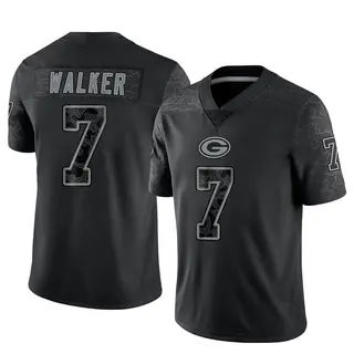 Green Bay Packers Youth Quay Walker Limited Reflective Jersey - Black