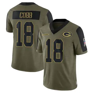 Green Bay Packers Youth Randall Cobb Limited 2021 Salute To Service Jersey - Olive