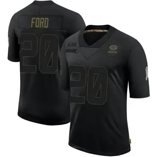 Green Bay Packers Youth Rudy Ford Limited 2020 Salute To Service Jersey - Black