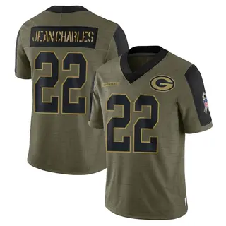 Green Bay Packers Youth Shemar Jean-Charles Limited 2021 Salute To Service Jersey - Olive