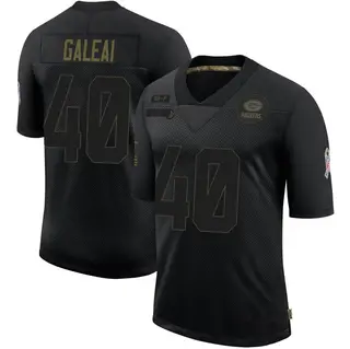 Green Bay Packers Youth Tipa Galeai Limited 2020 Salute To Service Jersey - Black