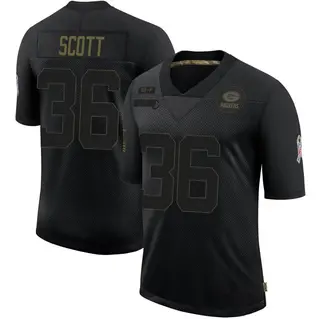 Green Bay Packers Youth Vernon Scott Limited 2020 Salute To Service Jersey - Black