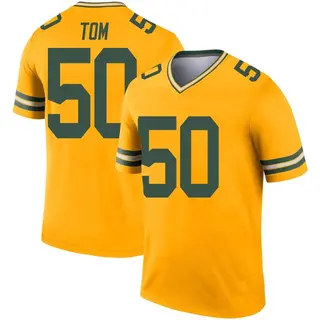 Green Bay Packers Youth Zach Tom Legend Inverted Jersey - Gold