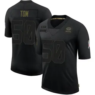 Green Bay Packers Youth Zach Tom Limited 2020 Salute To Service Jersey - Black
